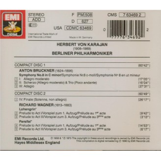 BRUCKNER - Karajan - Symphonie n°8 en ut mineur WAB 108..